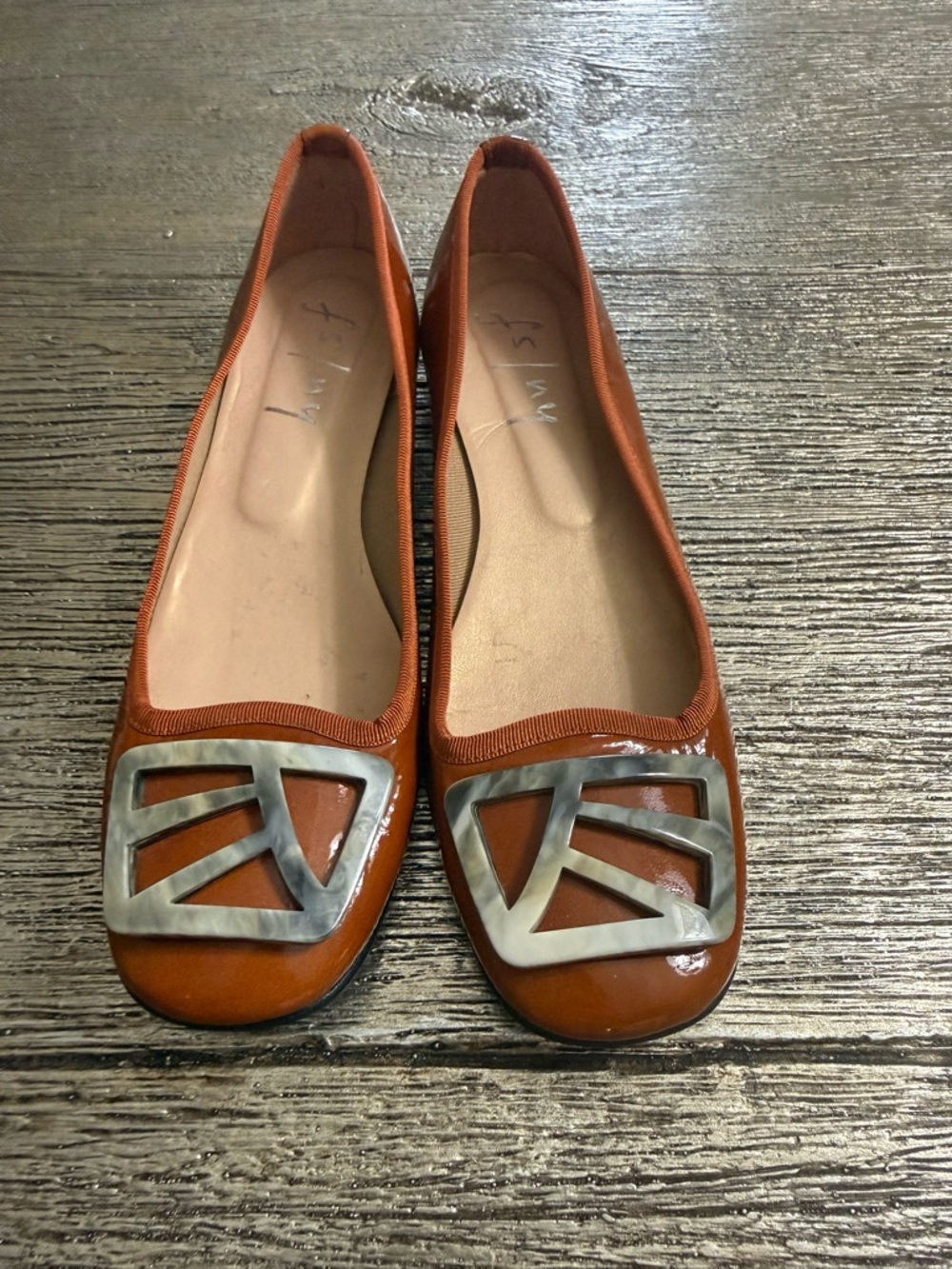 French Sole Talisman Brick Patent Leather  7 Never used made in Spain MSRP$195